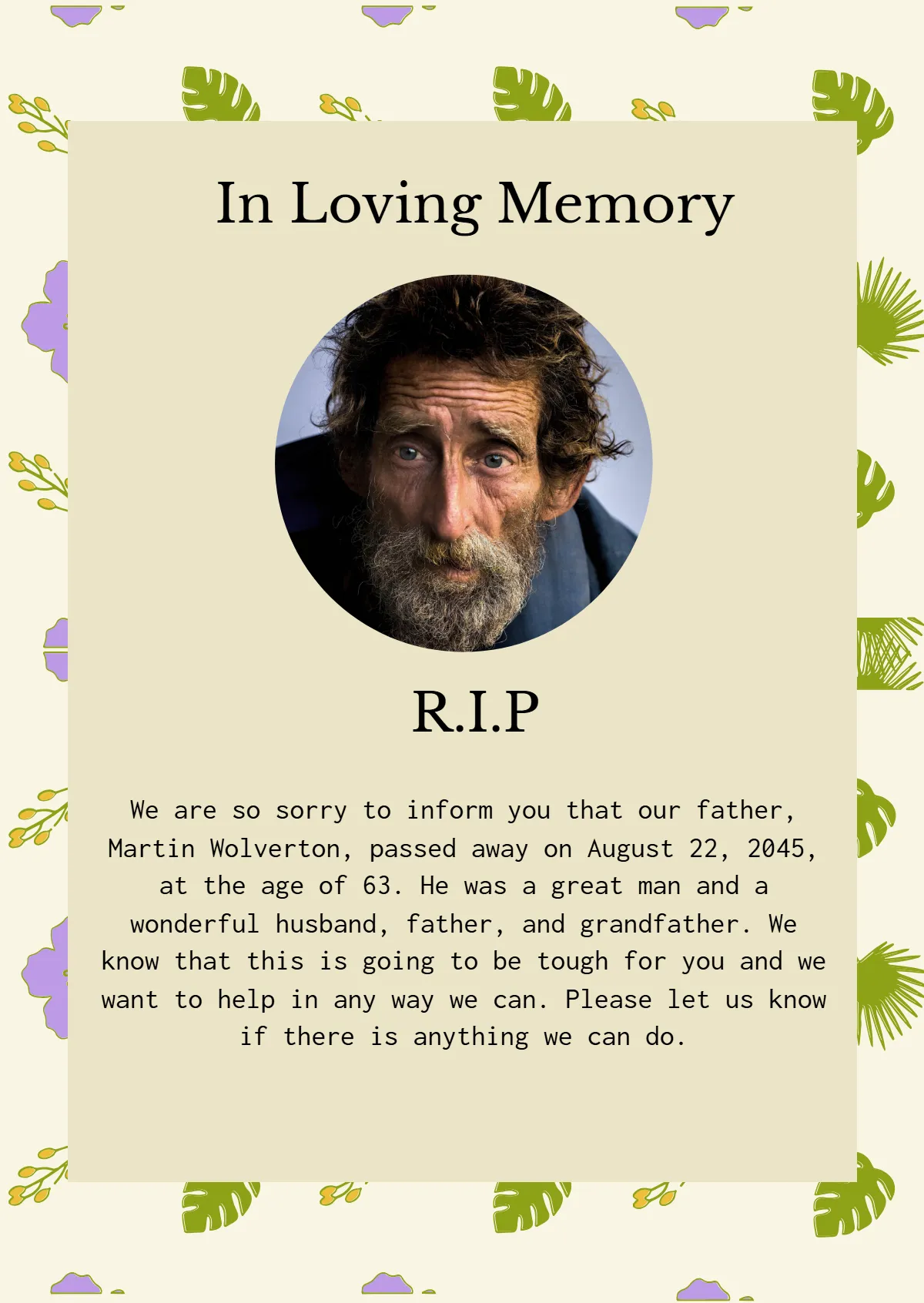 Free Funeral Order Of Service Template To Edit Online Free Funeral Order Of Service Template To Edit Online