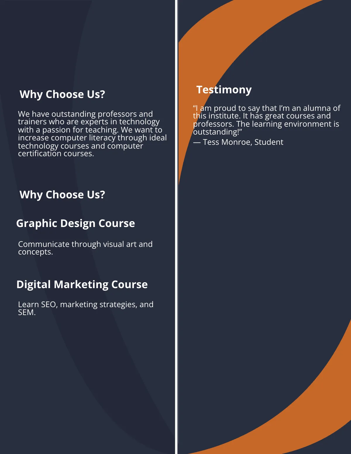 Free Computer Institute Brochure Template to Edit Online