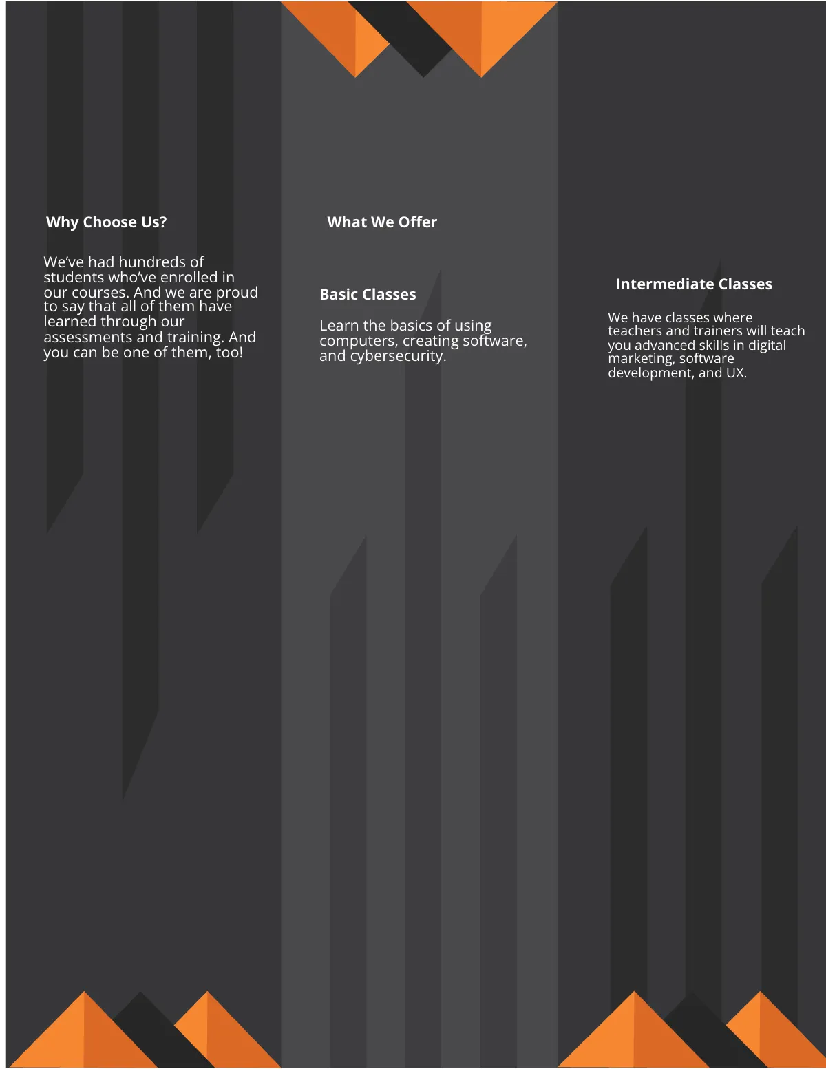 Free Computer Class Brochure Template to Edit Online