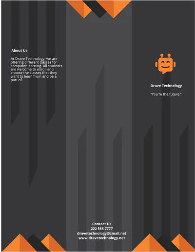 Free Computer Class Brochure Template to Edit Online