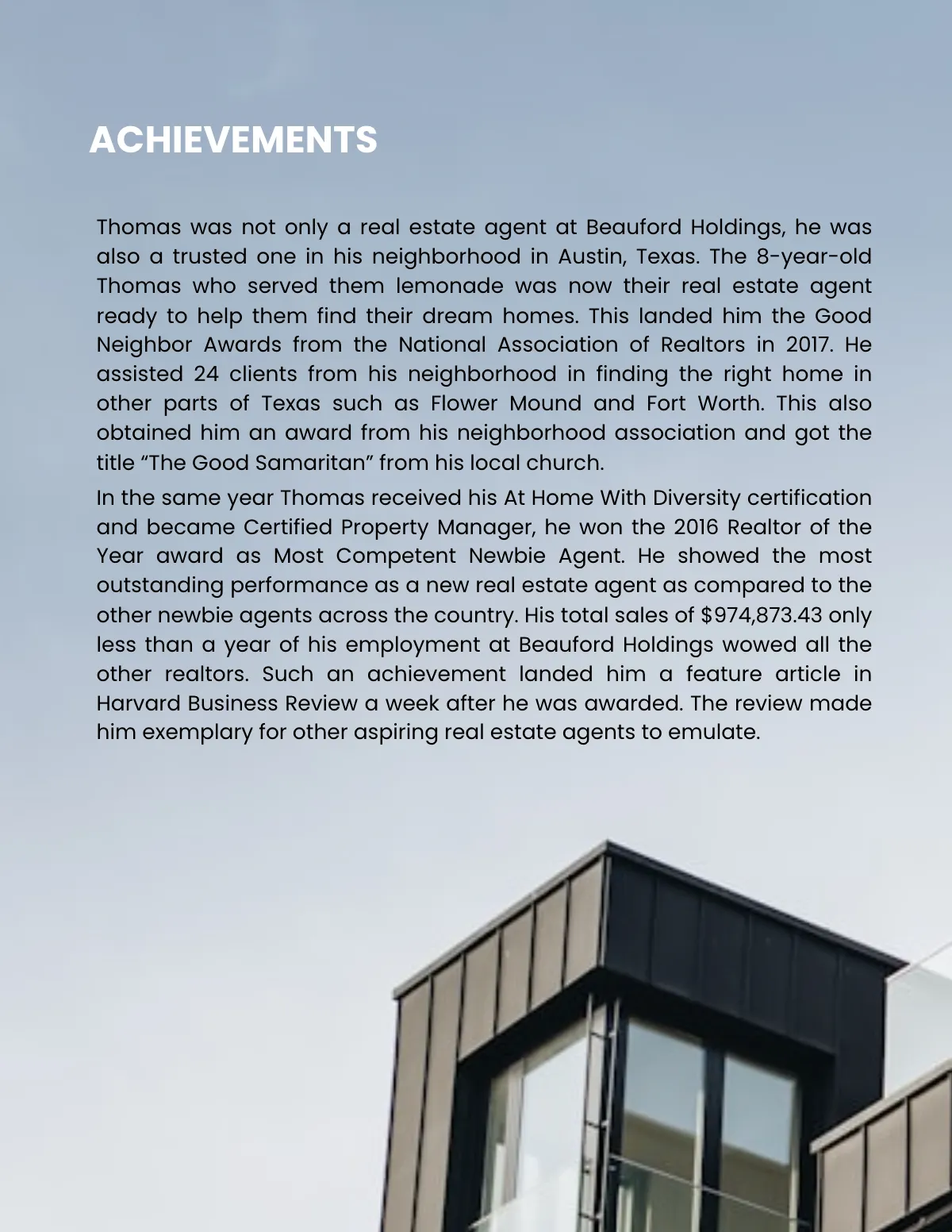 Free Real Estate Agent Biography Template to Edit Online