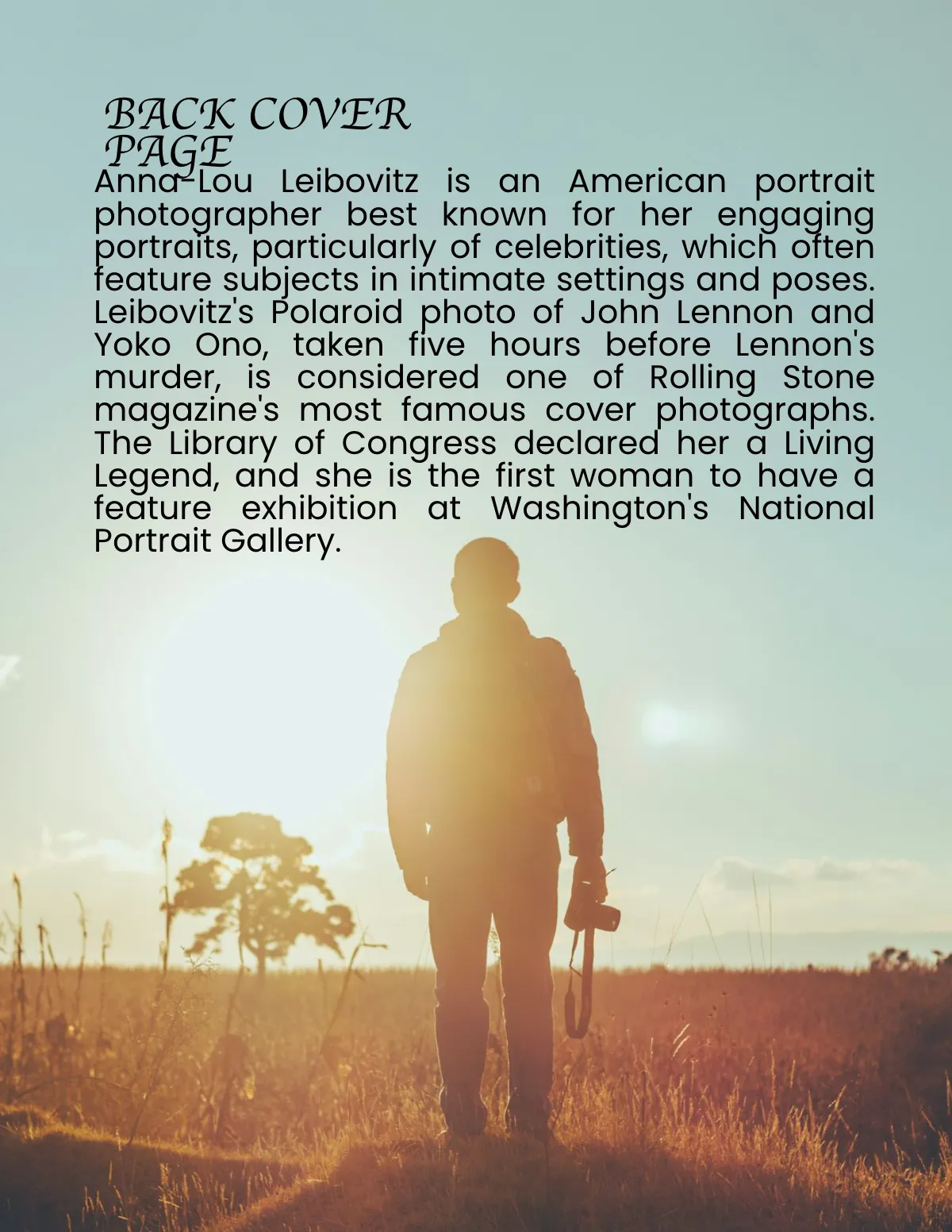 Free Photography Biography Template to Edit Online