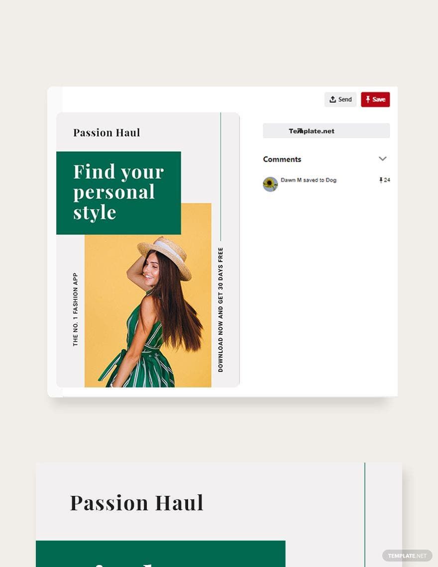 Fashion App Promotion Pinterest Pin Template in PSD