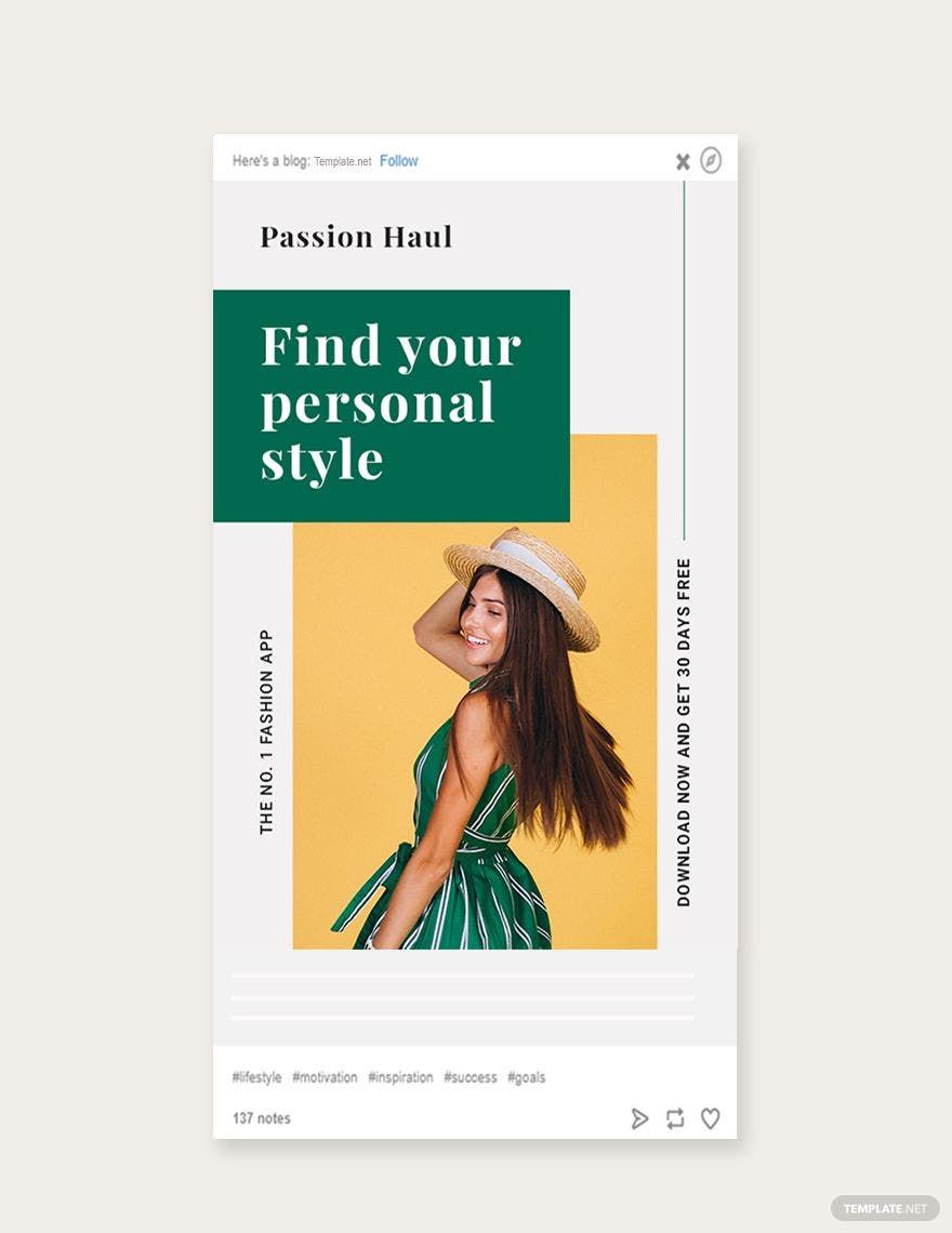Fashion App Promotion Tumblr Post Template
