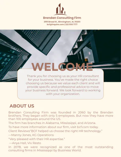 Free Client Welcome Book Template to Edit Online