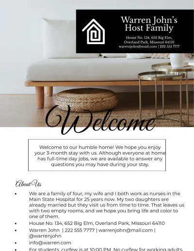 Free Host Welcome Book Template to Edit Online