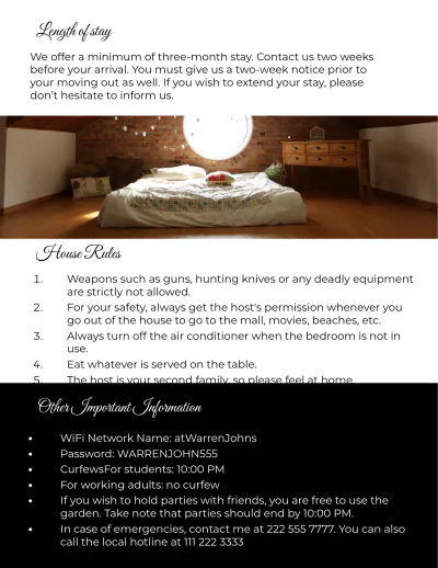 Free Host Welcome Book Template to Edit Online