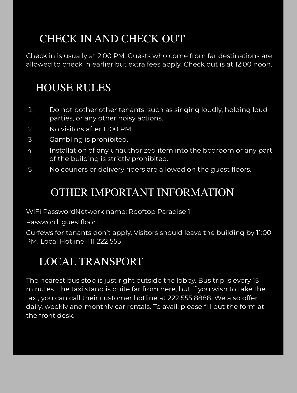 Free Rental Welcome Book Template to Edit Online