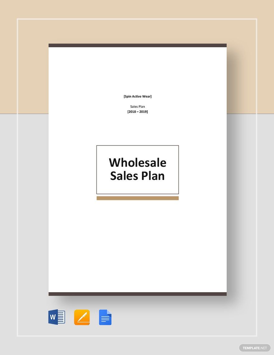 Wholesale Sales Plan Template in Word, Google Docs, Apple Pages