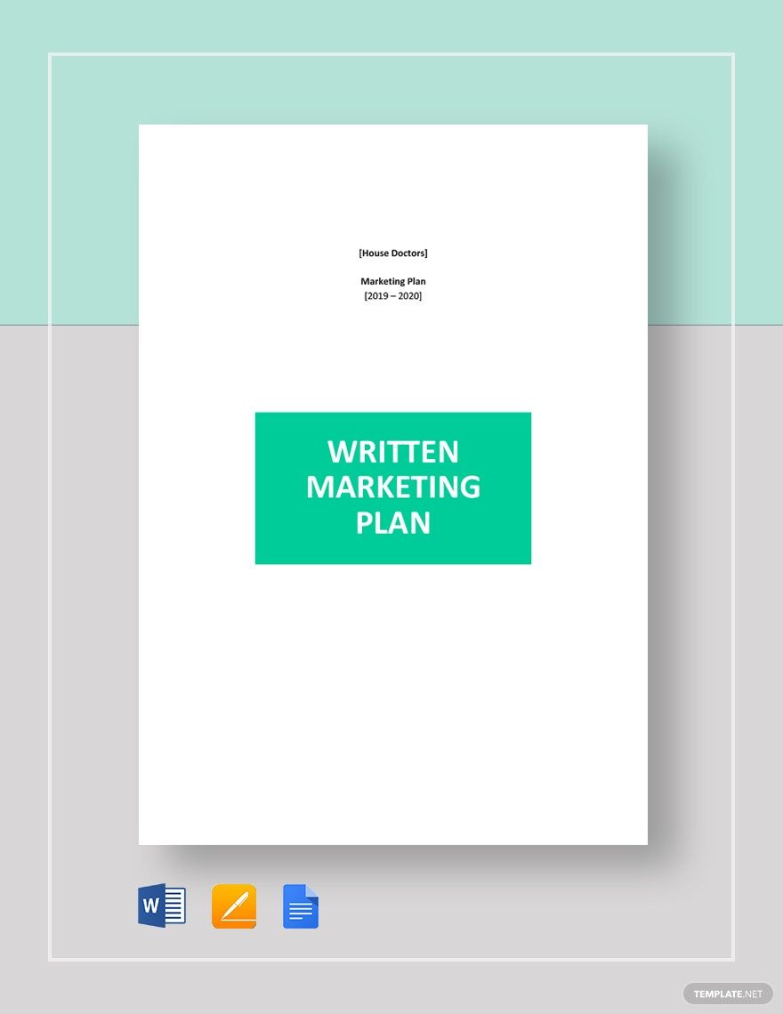 Written Marketing Plan Template in Word, Google Docs, Apple Pages