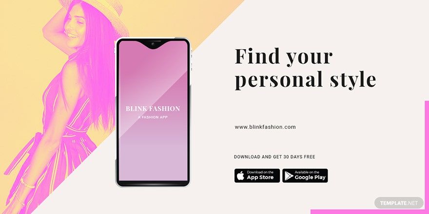 Fashion Store App Promotion Blog Post Template in PSD
