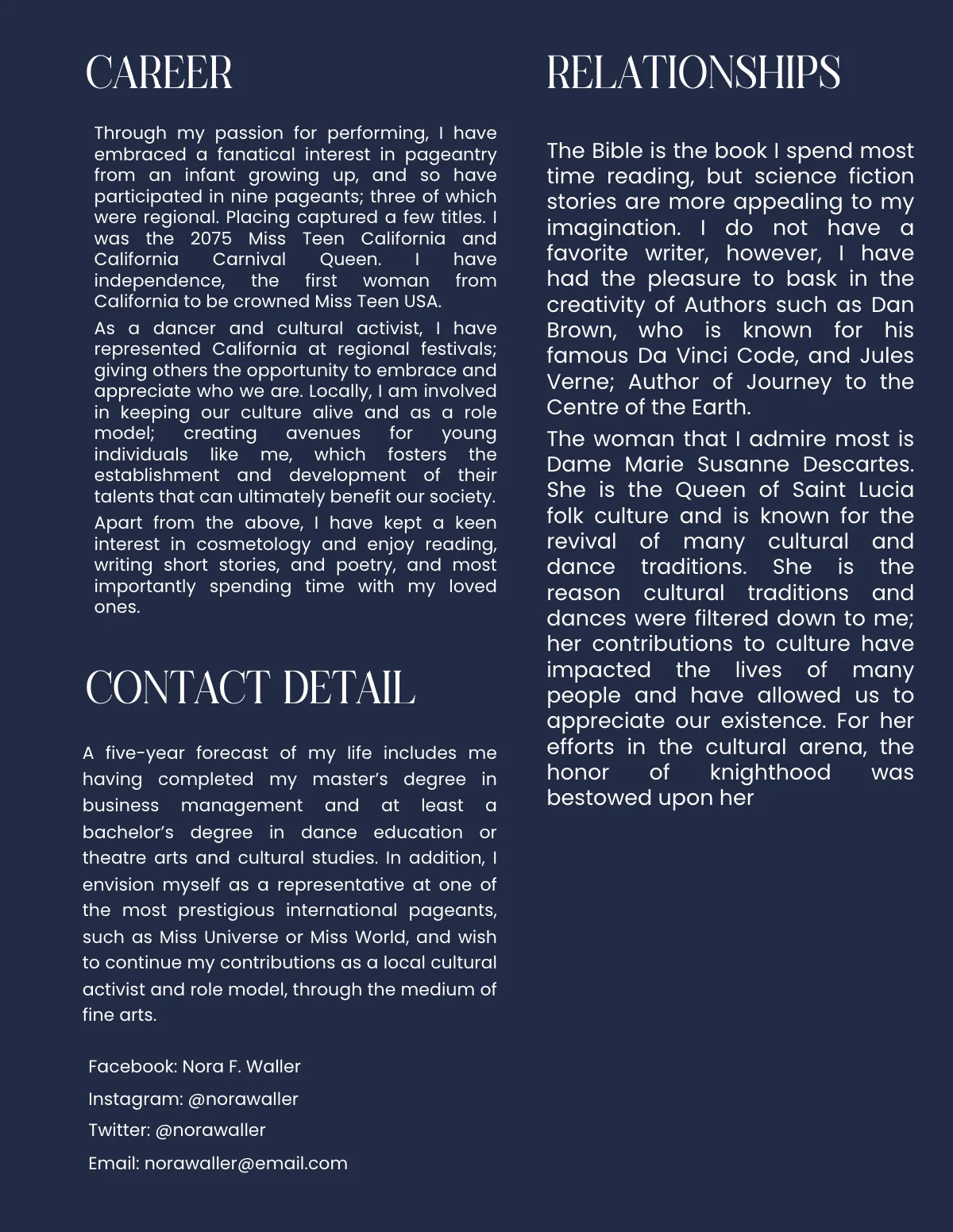 Free Personal Biography  Template to Edit Online