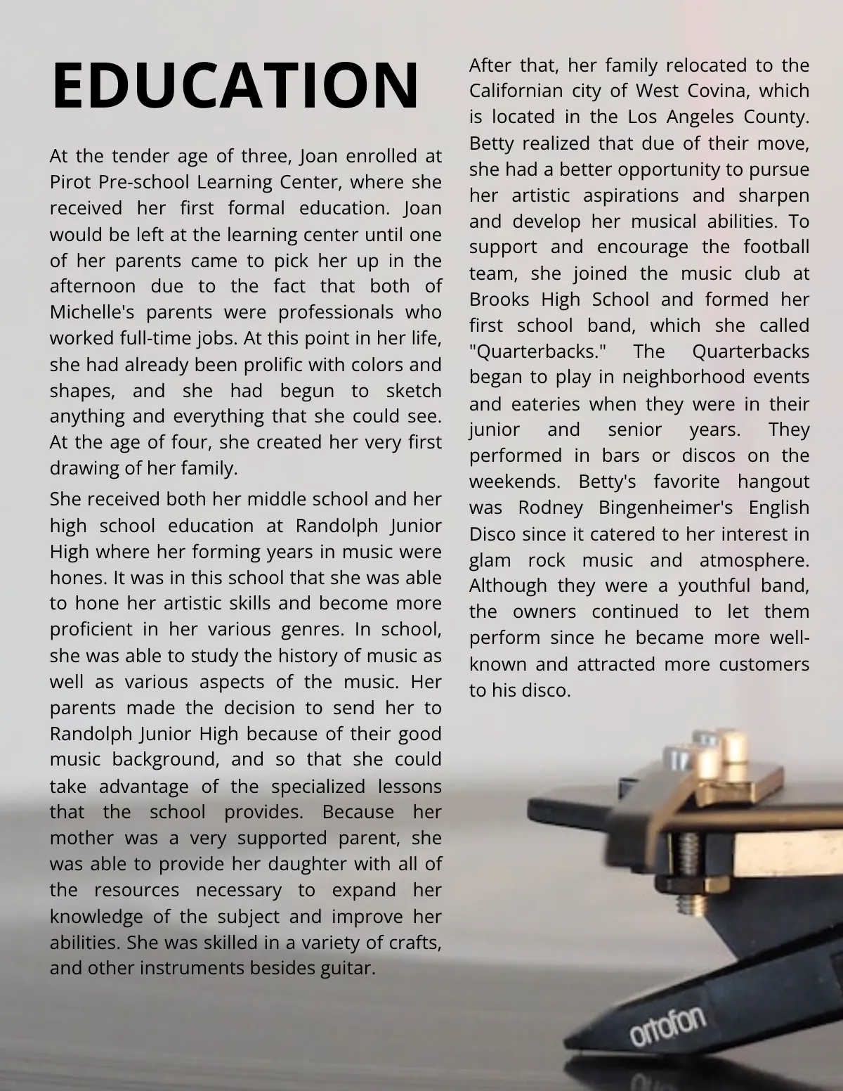 Free Musician Biography Template to Edit Online