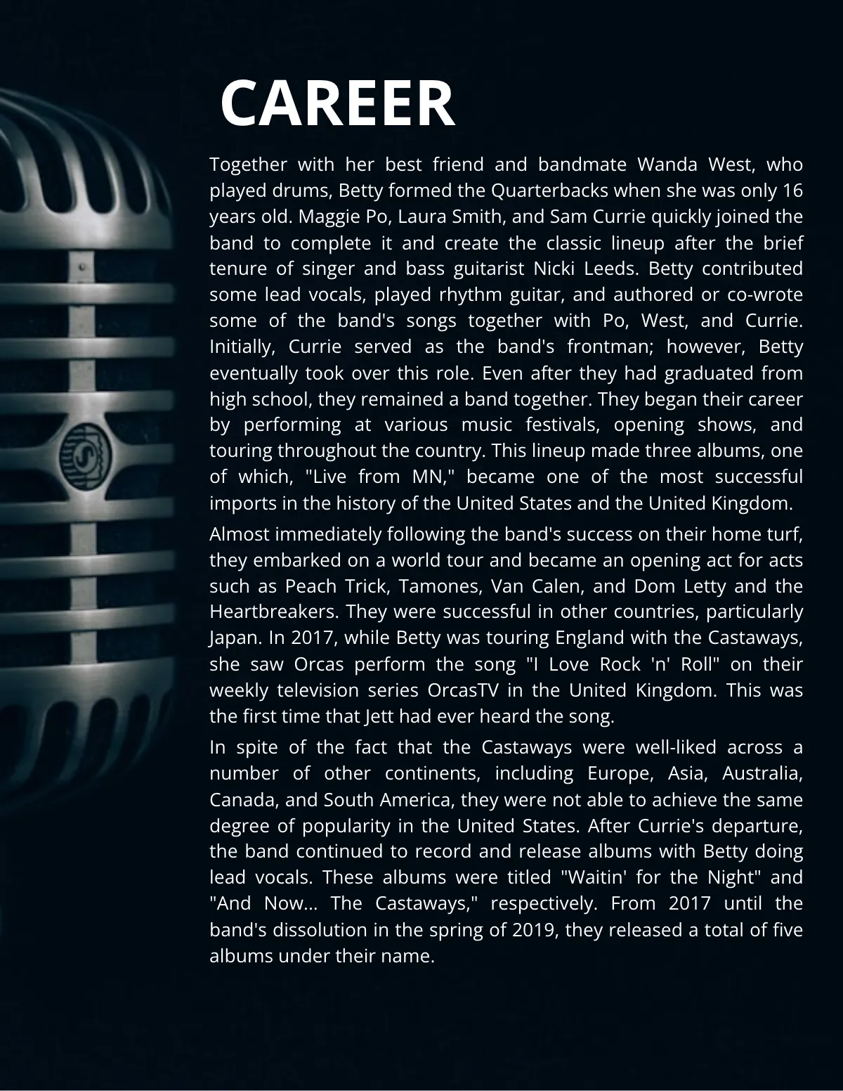 Free Musician Biography Template to Edit Online