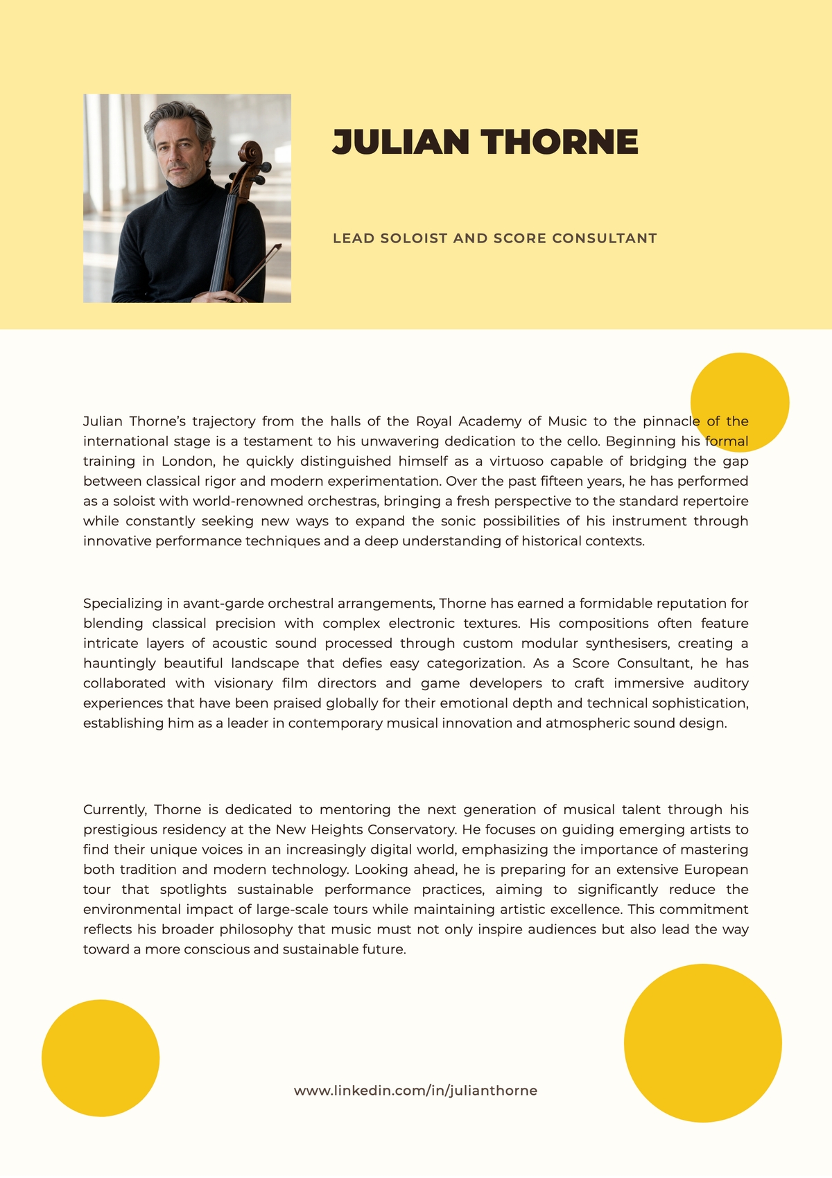 Free Musician Biography Template to Edit Online Free Musician Biography Template to Edit Online