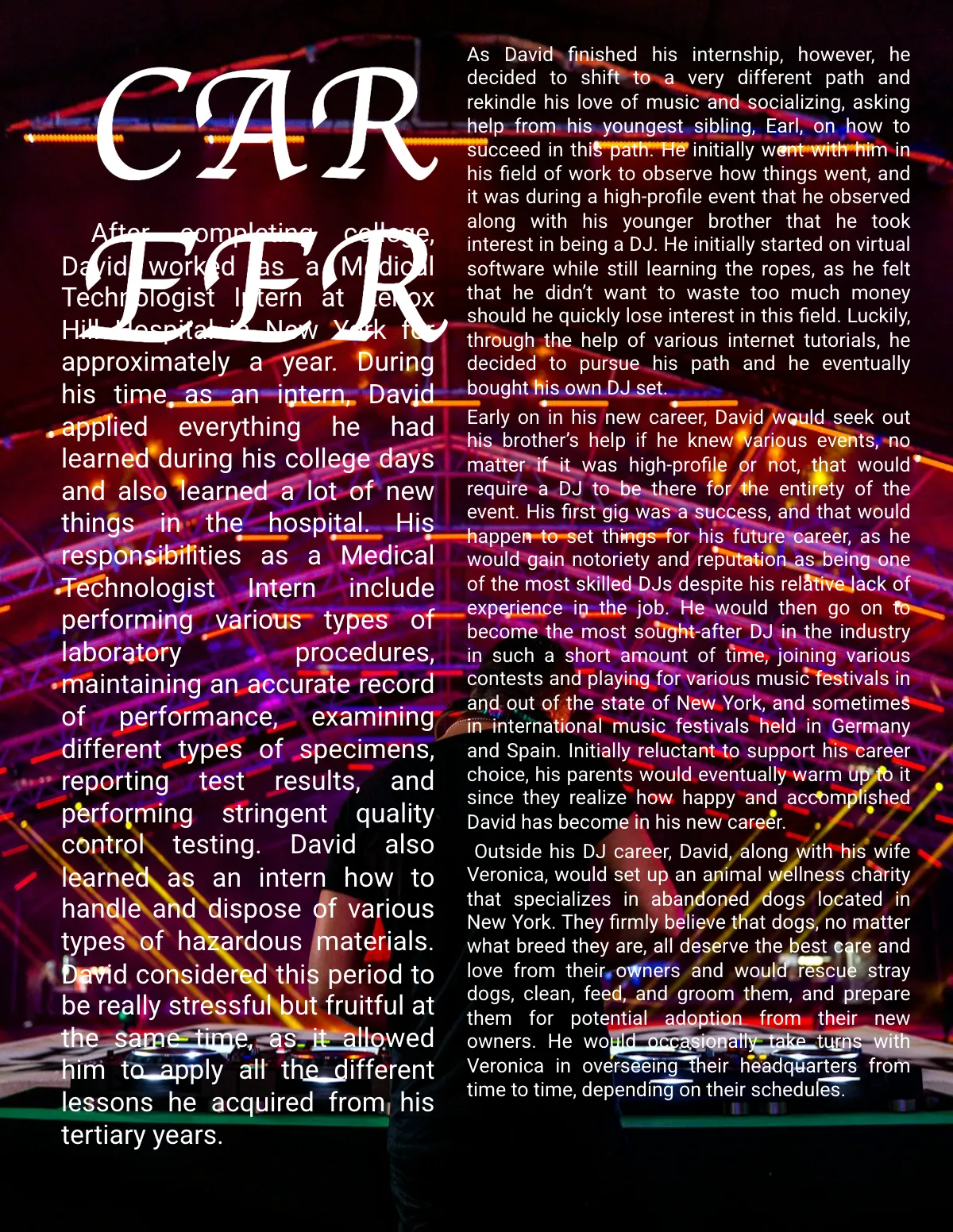 Free Dj Biography Template to Edit Online