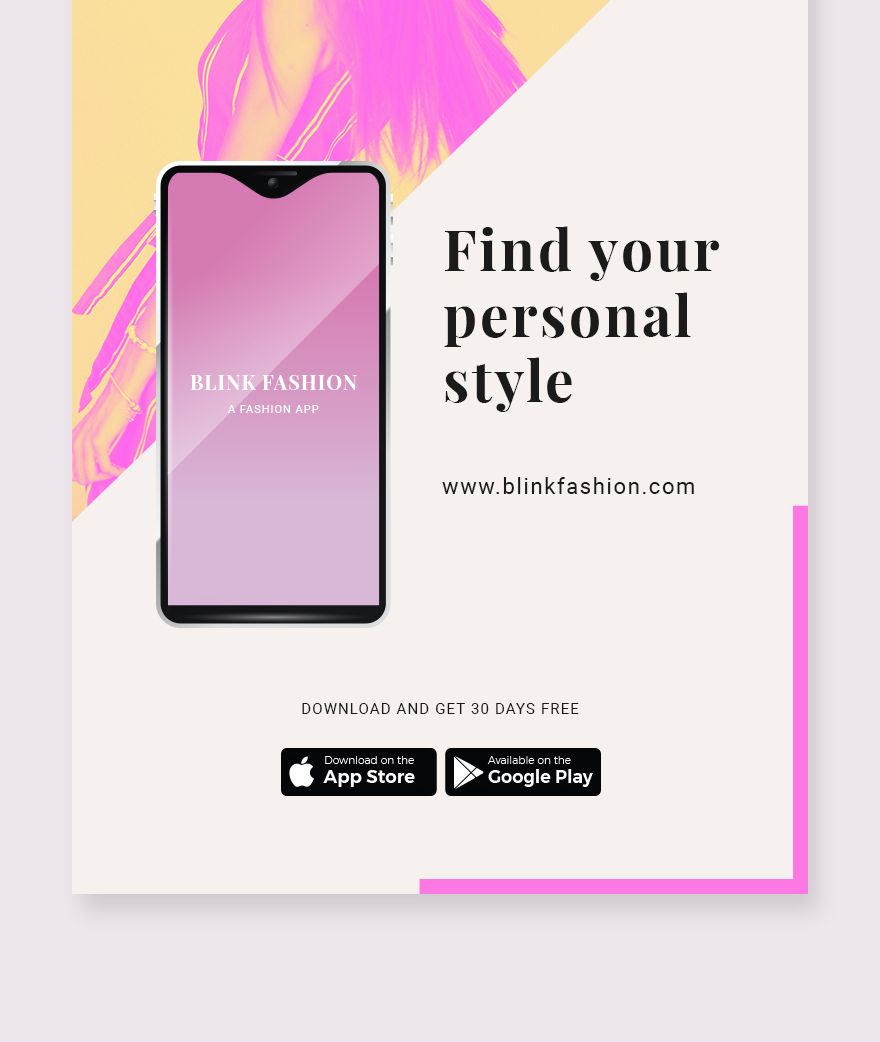 Fashion Store App Promotion Pinterest Pin Template