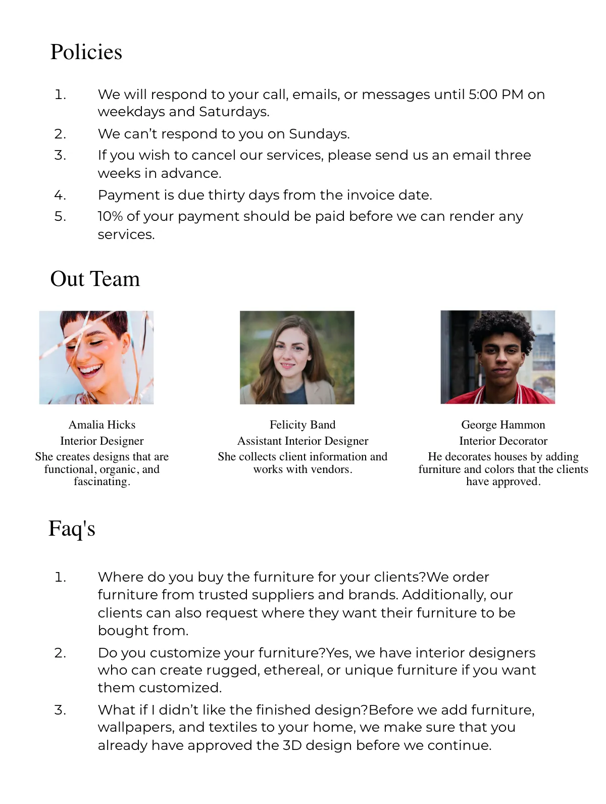 Free Interior Design Welcome Book Template to Edit Online