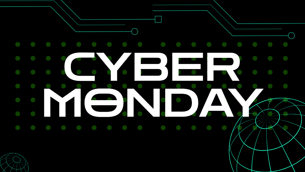 Cyber Monday Green Background Template