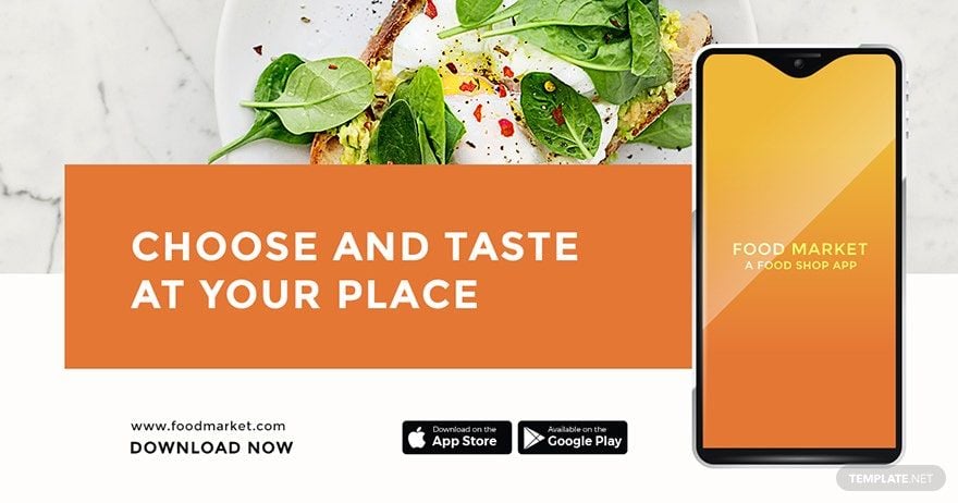 Food Mobile App Promotion Facebook Post Template