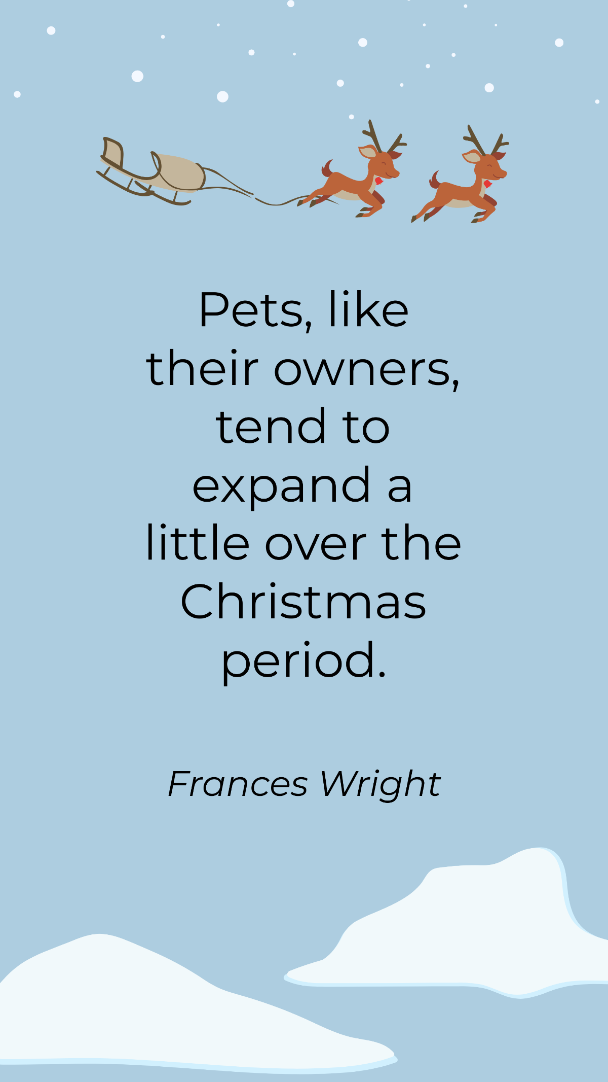 Frances Wright - Pets, like their owners, tend to expand a little over the Christmas period. Template