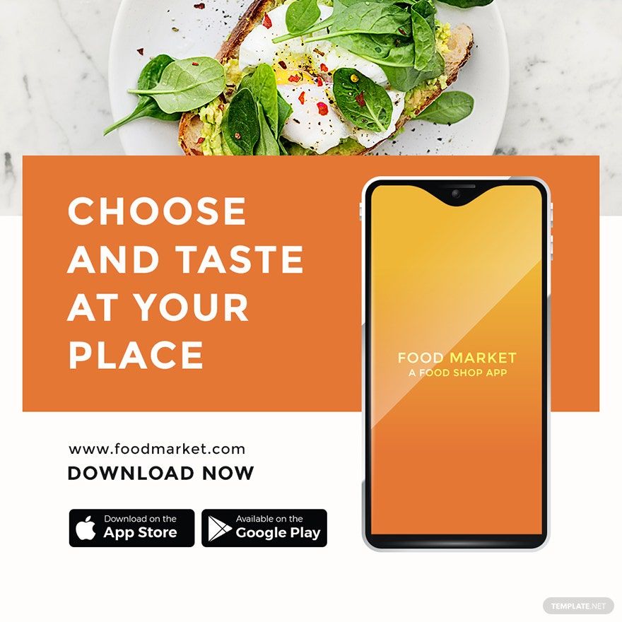 Food Mobile App Promotion Instagram Post Template