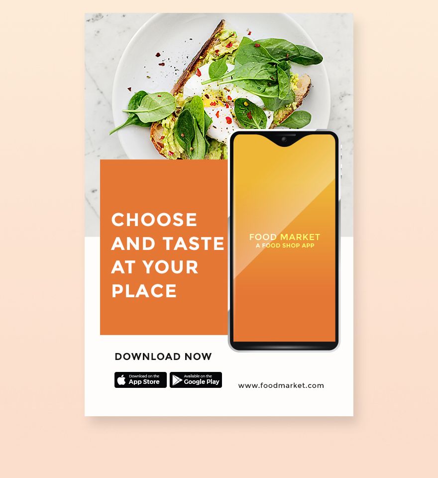 Food Mobile App Promotion Tumblr Post Template