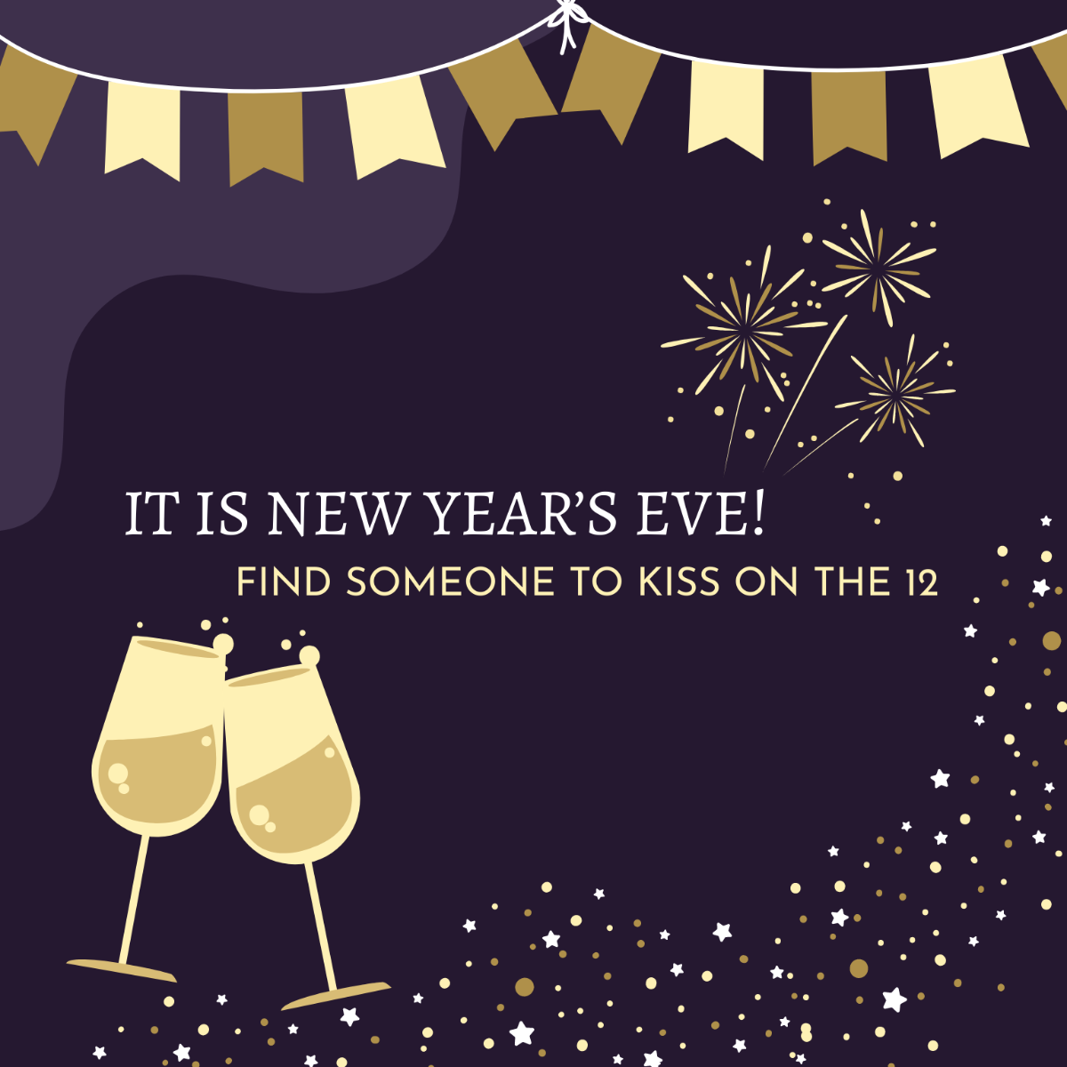 New Year's Eve Greeting Card Vector Template