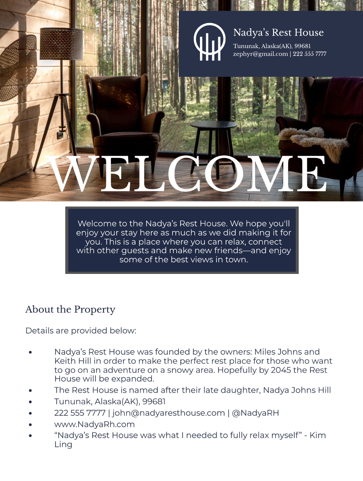Holiday Rental Welcome Book Template