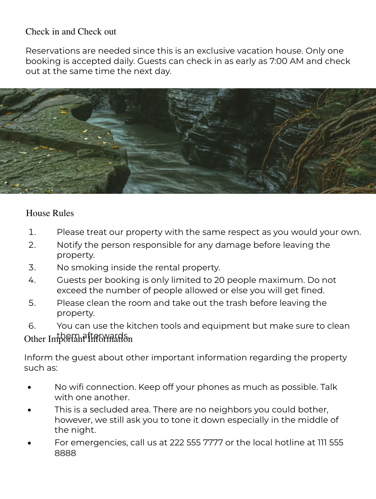 Free Vacation Rental Welcome Book Template to Edit Online