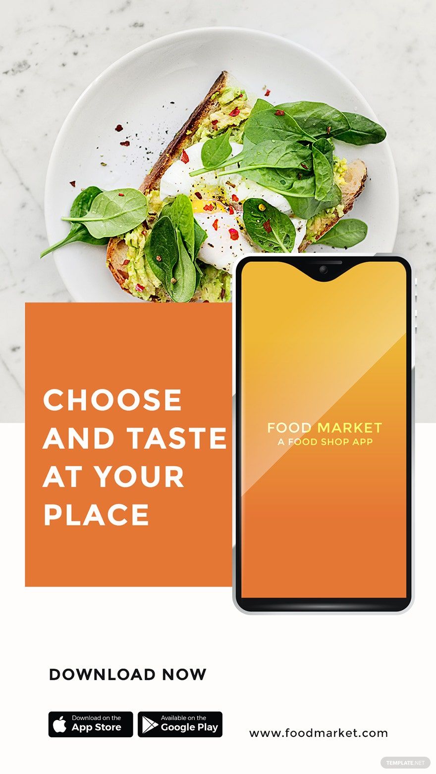 Food Mobile App Promotion Whatsapp Post Template