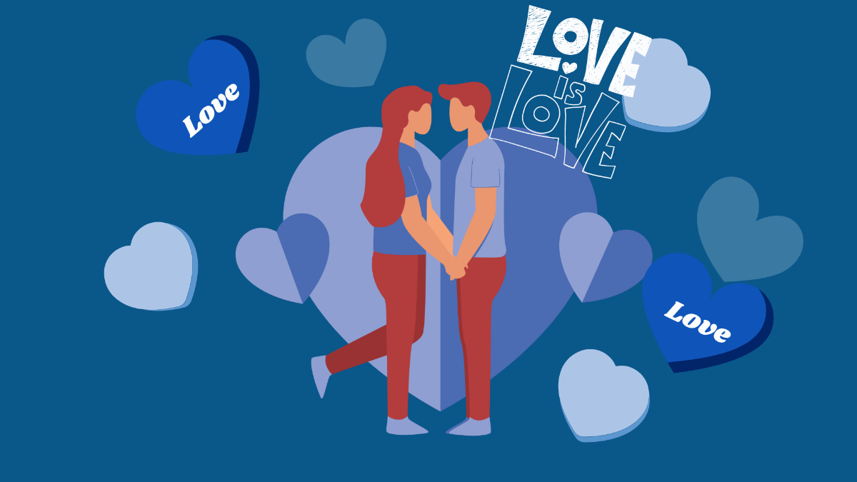 Blue Love Background Template