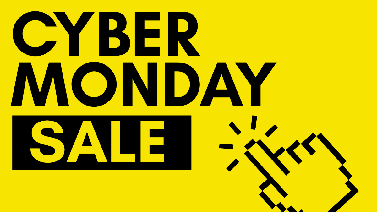Cyber Monday Yellow Background Template