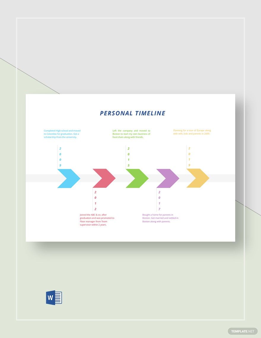 Free Personal Timeline Templates Editable And Printable