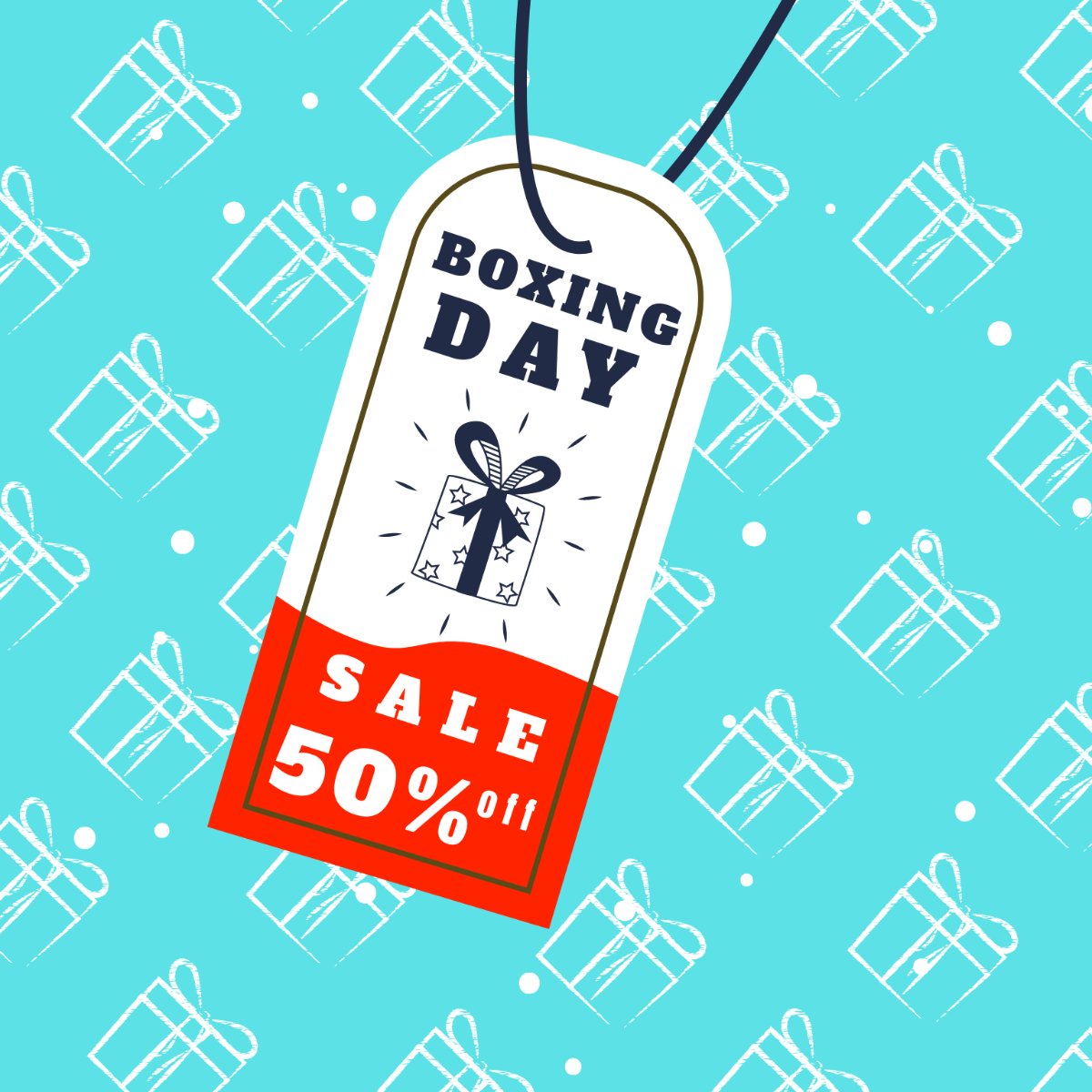 Boxing Day Sketch Vector Template