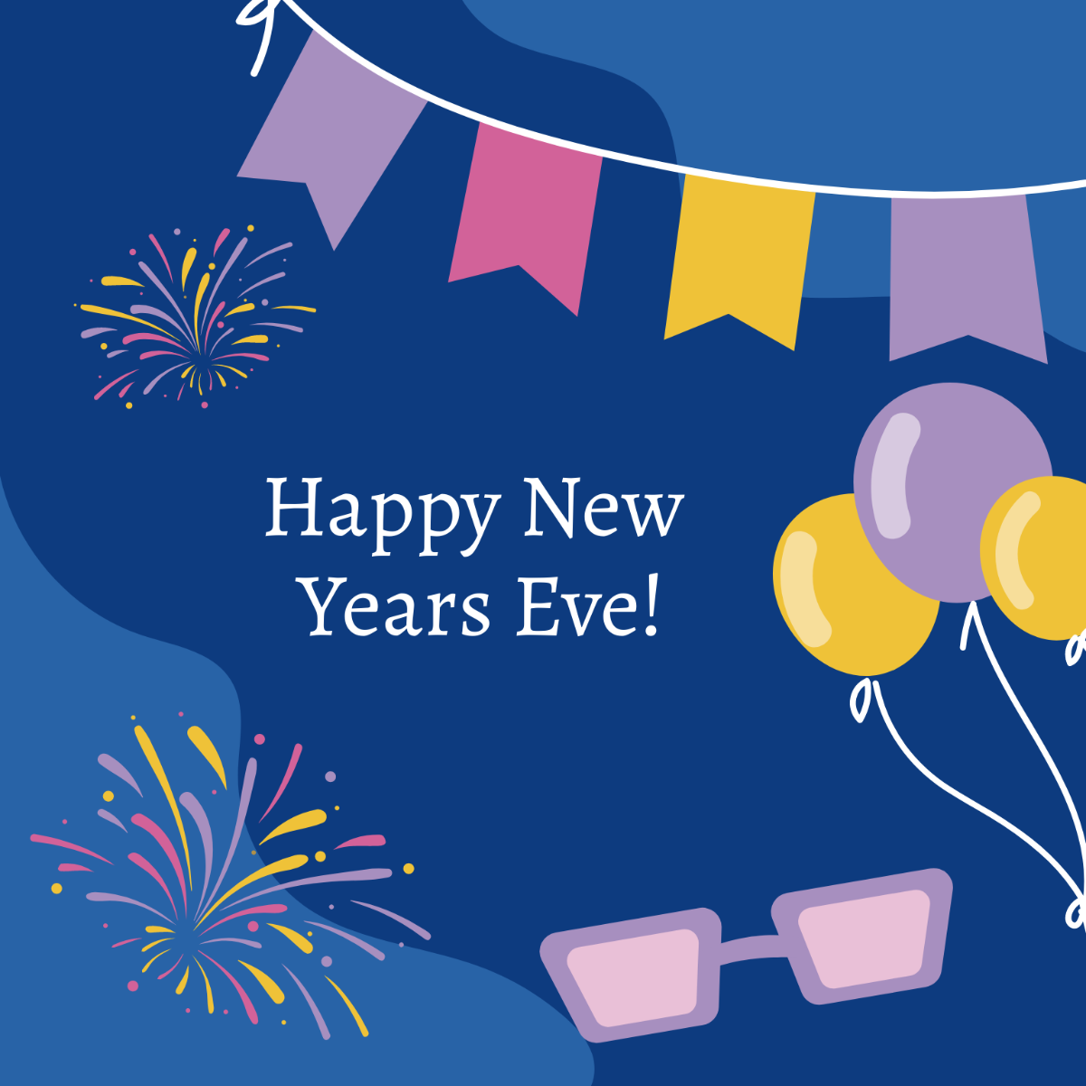 New Year's Eve Flat Design Vector Template