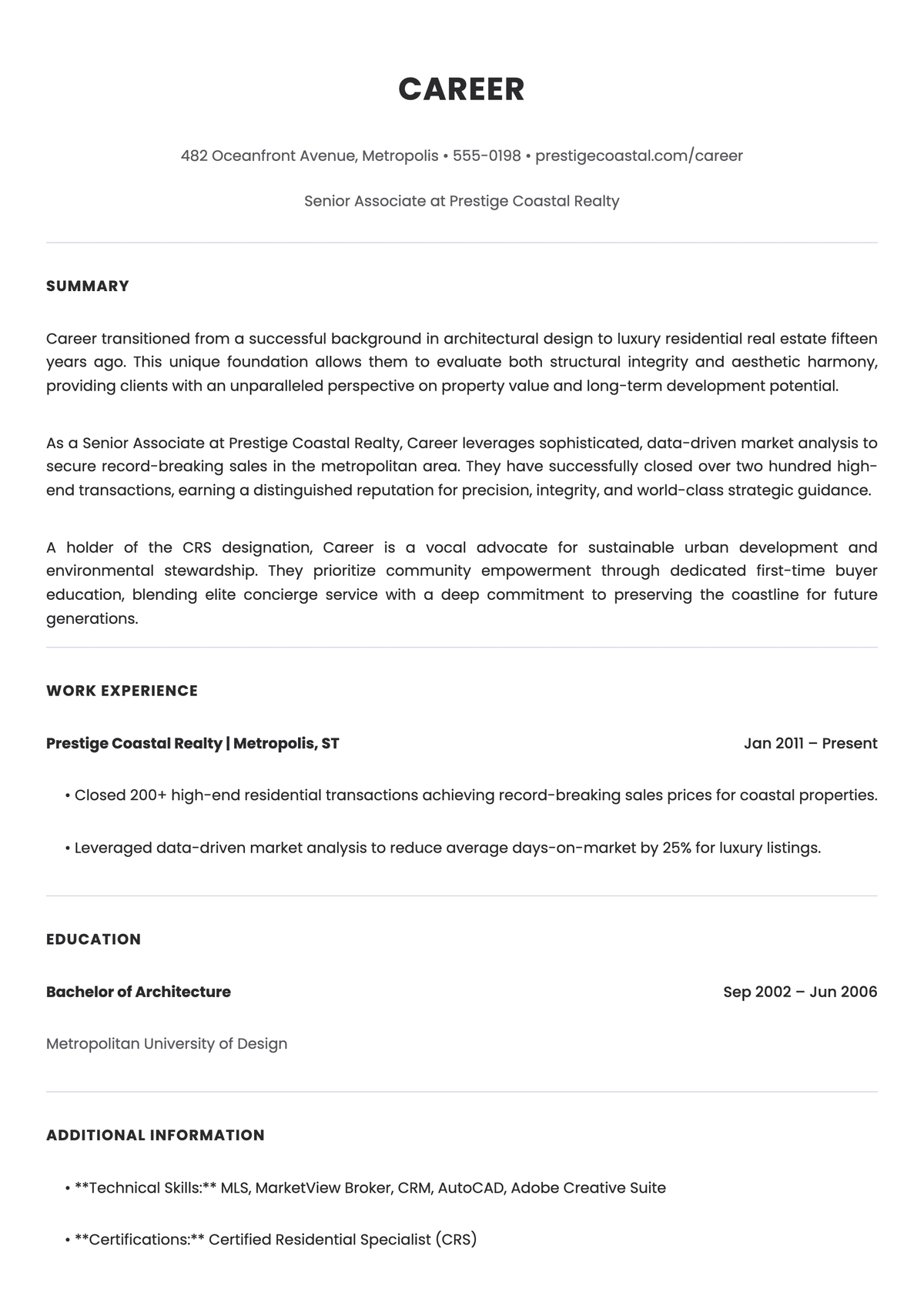 Free Realtor Biography Template to Edit Online