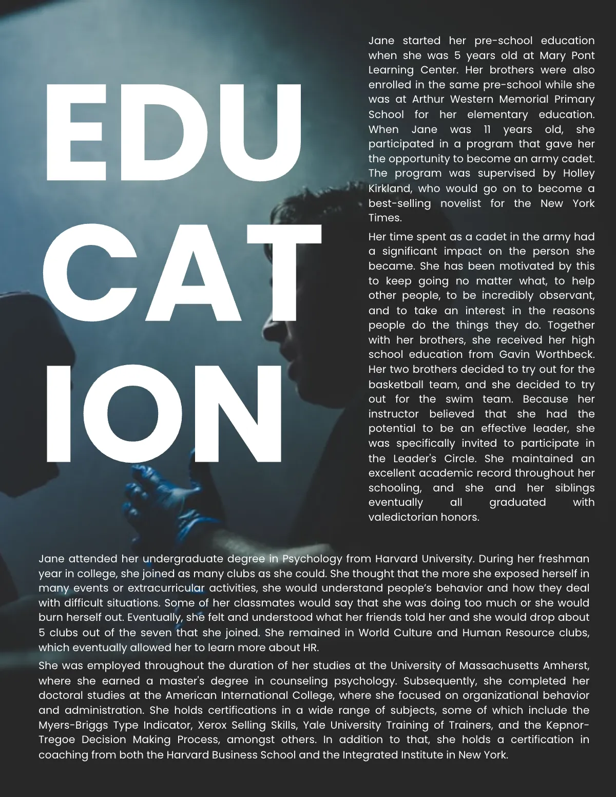 Free Instructor Biography Template to Edit Online