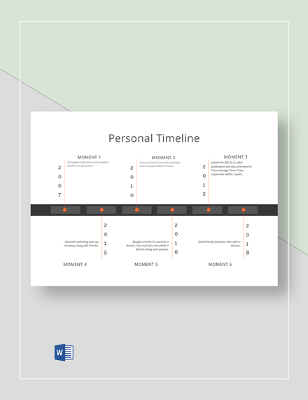 24+ Personal Timeline Templates - DOC, PPT, PSD | Free & Premium Templates