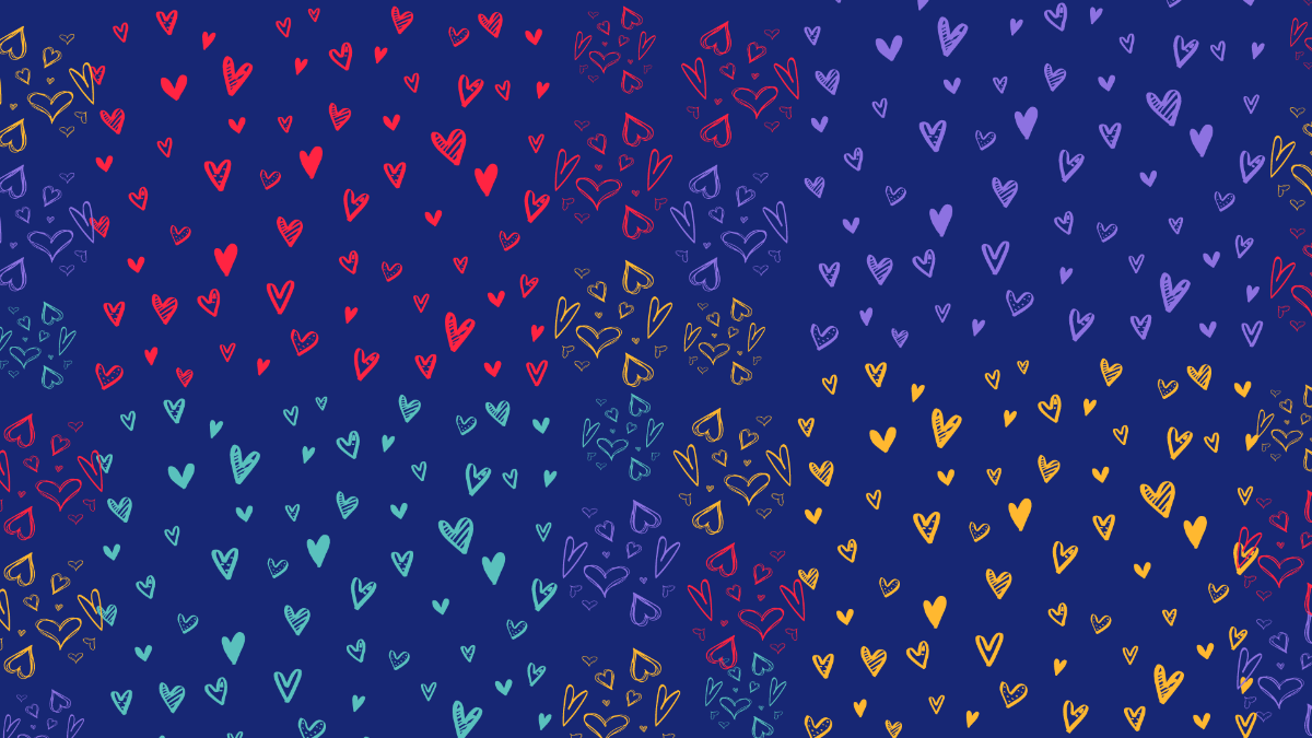 Colorful Hearts Love Background Template