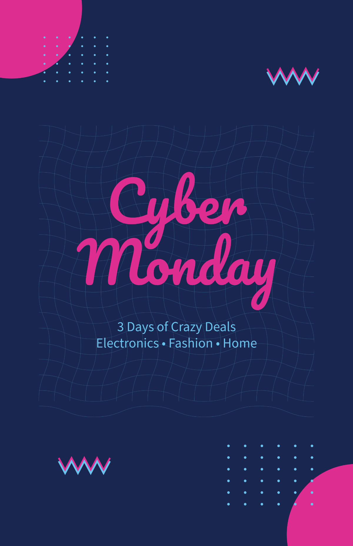 Free Happy Cyber Monday Poster Template