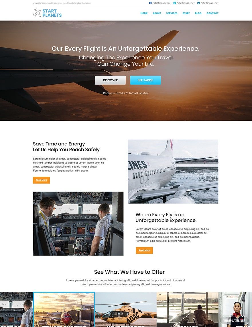 Airlines Aviation Services WordPress Theme/Template