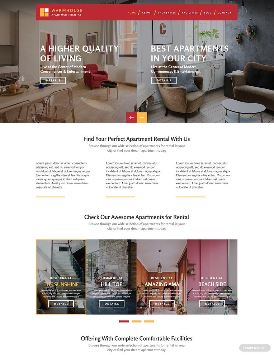 Apartment Rental WordPress Theme/Template