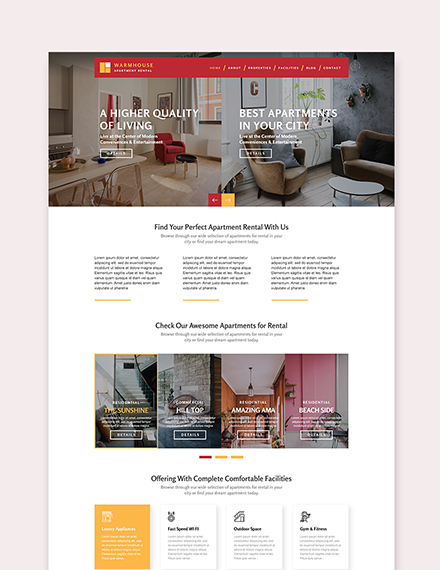 vacation home rental wordpress theme