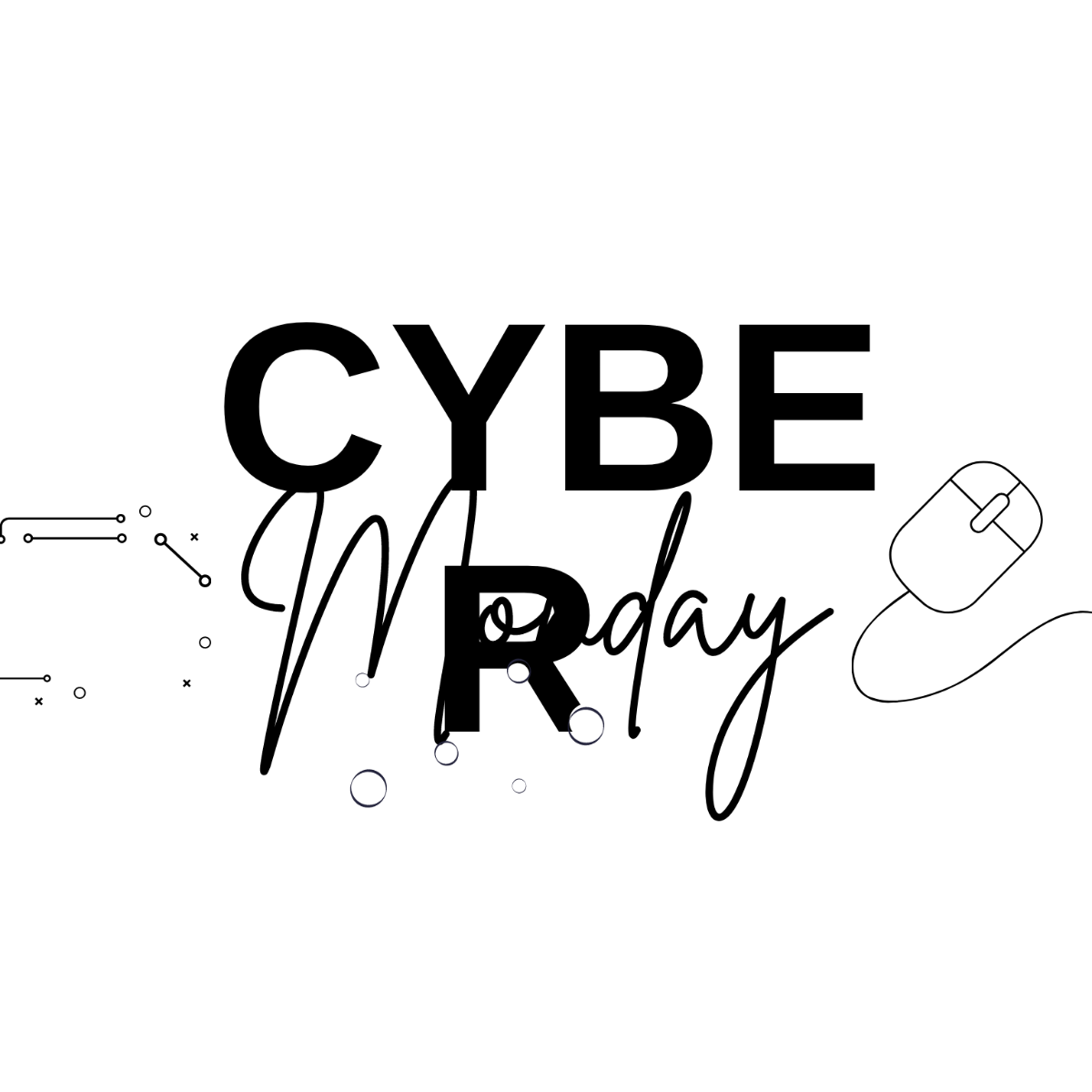 Easy Cyber Monday Drawing Template