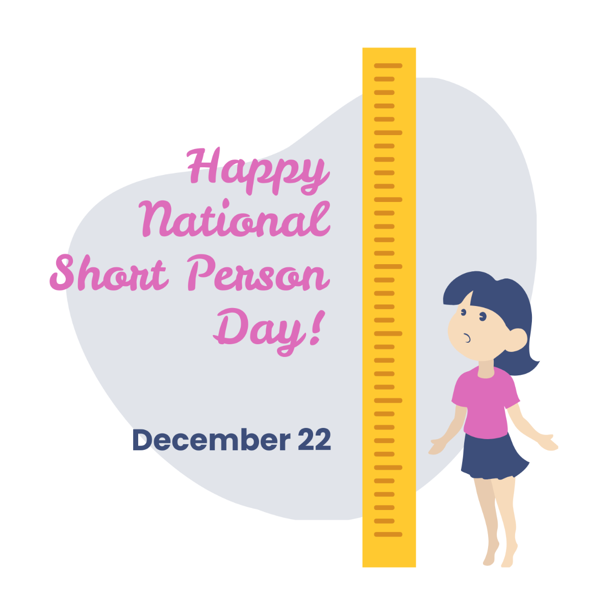 Free National Short Person Day Flyer Vector Template