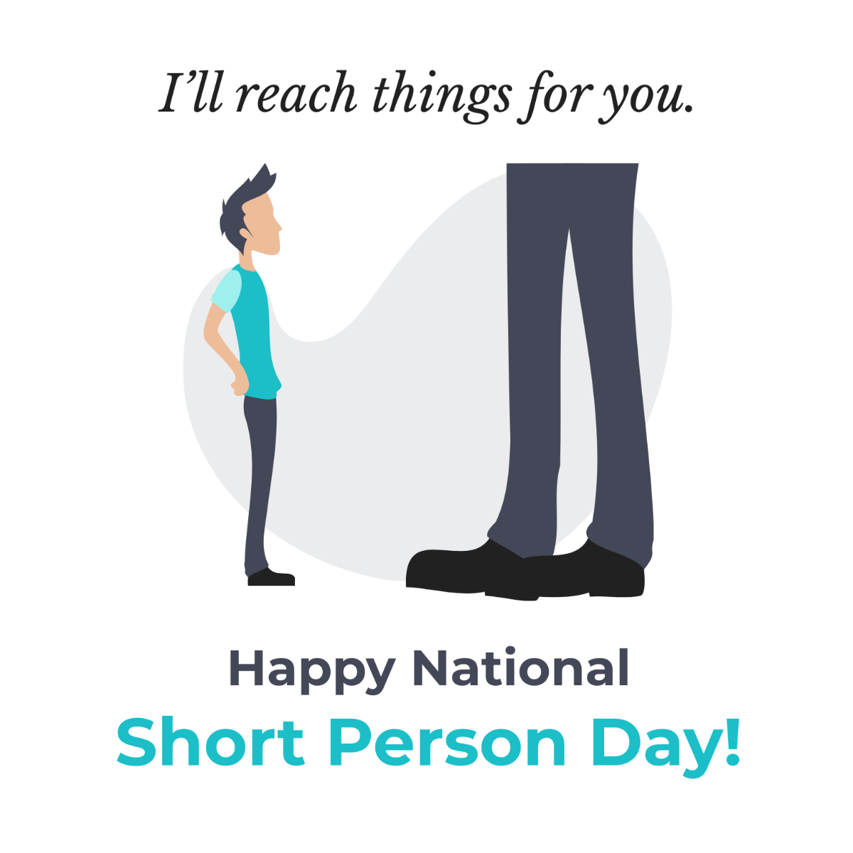 National Short Person Day Greeting Card Vector Template