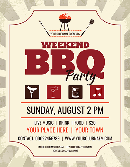 Free Holiday BBQ Flyer Template In Adobe Photoshop Illustrator Microsoft Word Publisher 