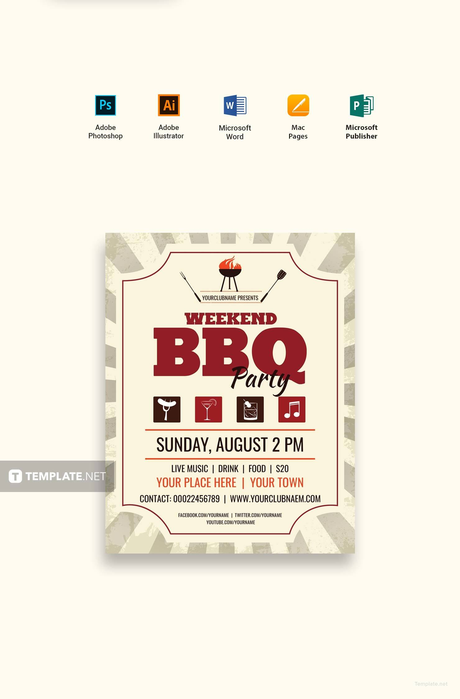 Free Weekend BBQ Flyer Template in Adobe Photoshop ...