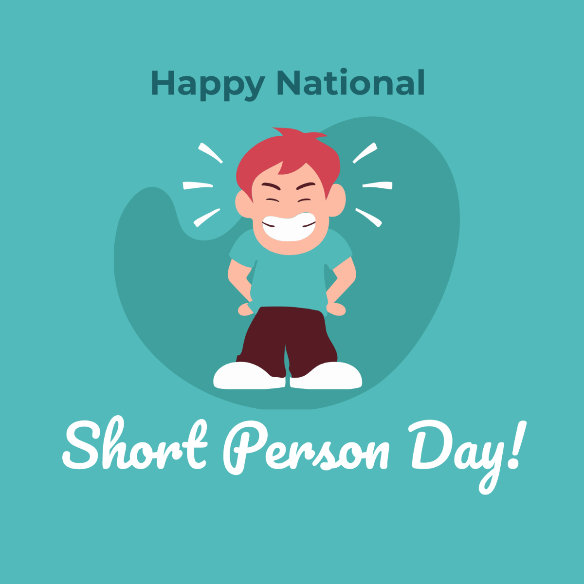 Happy National Short Person Day Vector Template